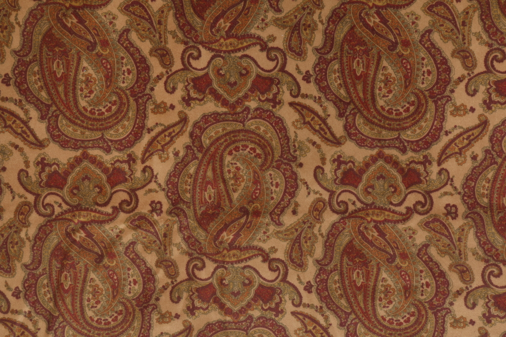 4.2 Yards Robert Allen Velvet Paisley Upholstery Fabric in Mahogany