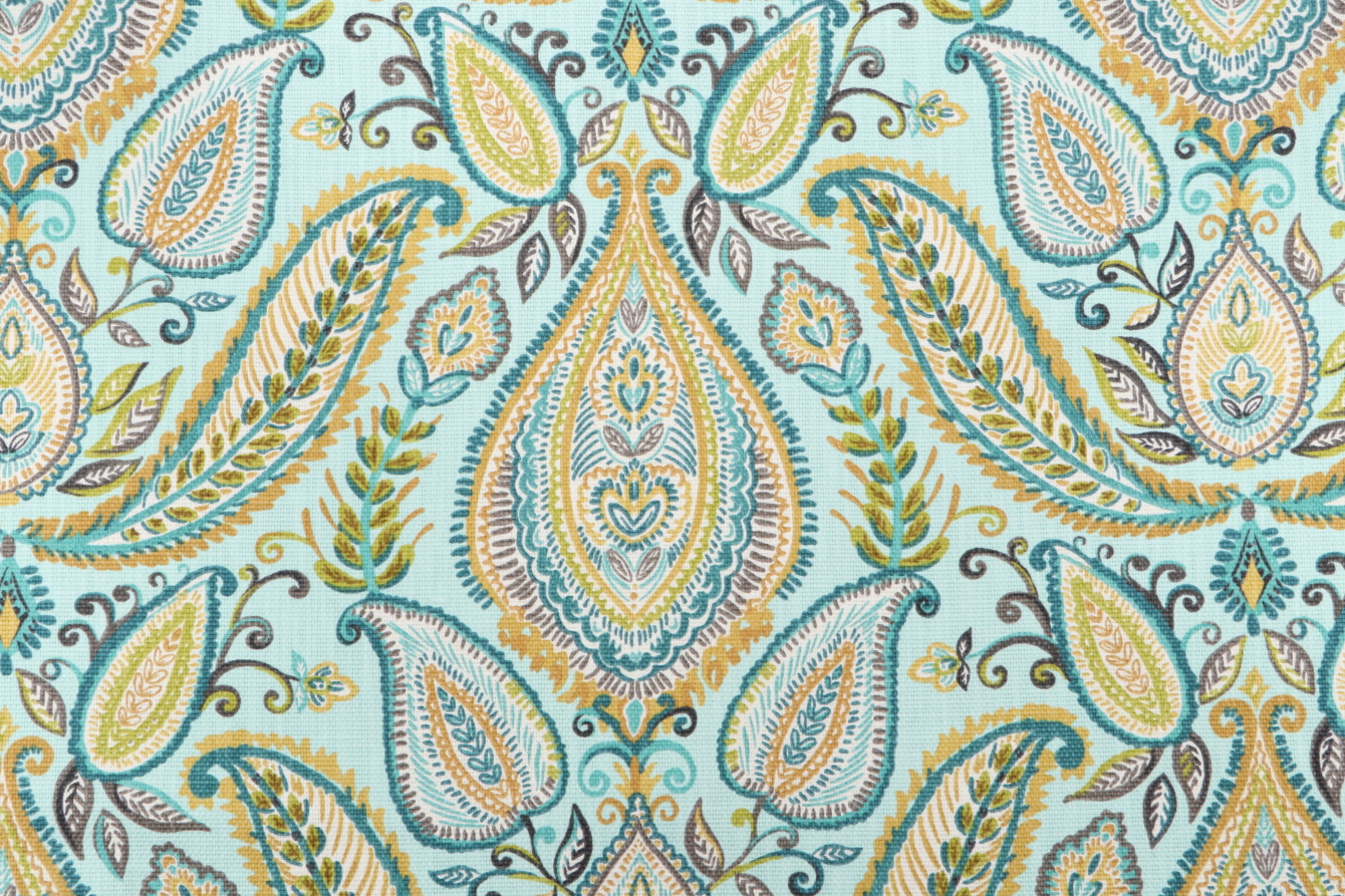 1 Yards Robert Allen Ombre Paisley Printed Drapery Fabric in Pool