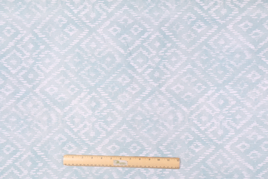 4.5 Yards Lacefield Nepal Printed Cotton Drapery Fabric in Mineral