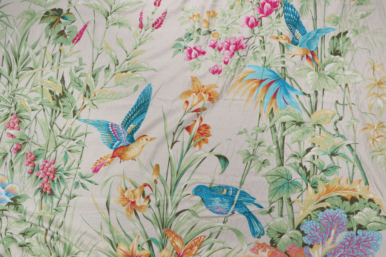 2.13 Yards Scalamandre Trinidad Panels Printed Silk Drapery Fabric