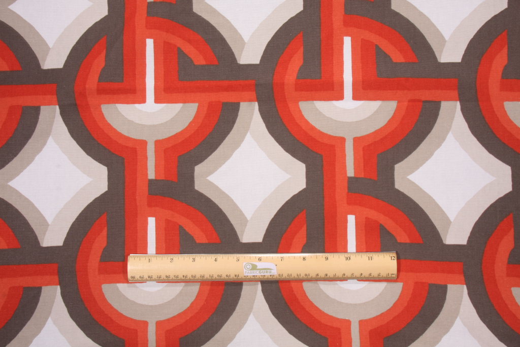 Robert Allen Futura Printed Cotton Drapery Fabric in Persimmon