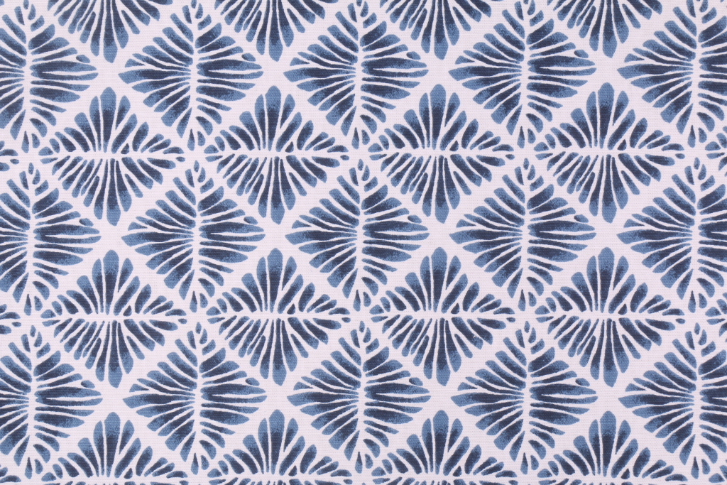 Robert Allen Gem Field Printed Cotton Drapery Fabric in Indigo