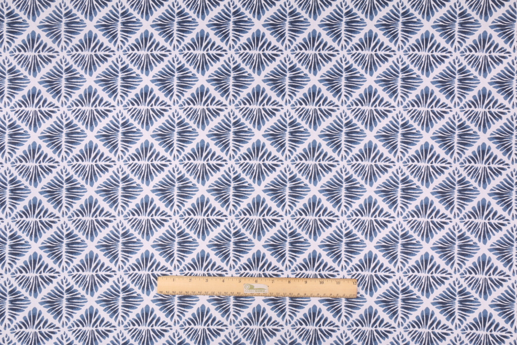 Robert Allen Gem Field Printed Cotton Drapery Fabric in Indigo