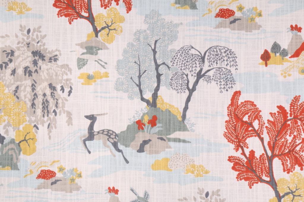 pix Modern Toile Upholstery Fabric robert allen modern toile printed cotton drapery fabric in persimmon by dwellstudio 22 95 per yard