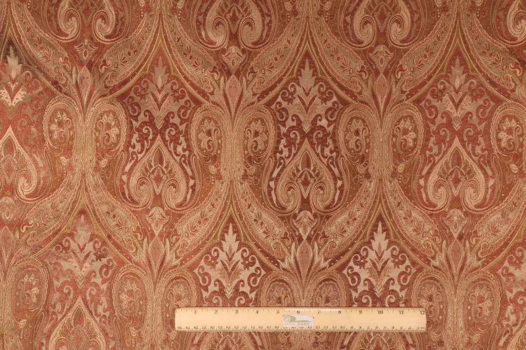 5.3 Yards Beacon Hill Tuscany Paisley Silk Damask Upholstery Fabric in