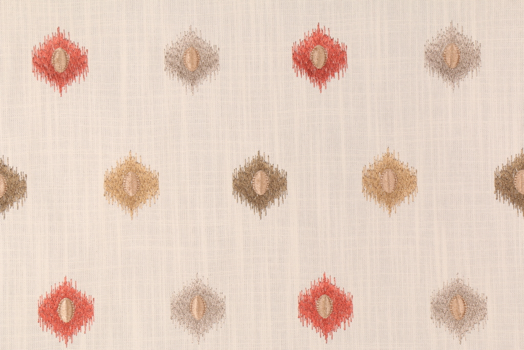 Mill Creek Cleron Embroidered Poly/Cotton Decorator Fabric in Harvest