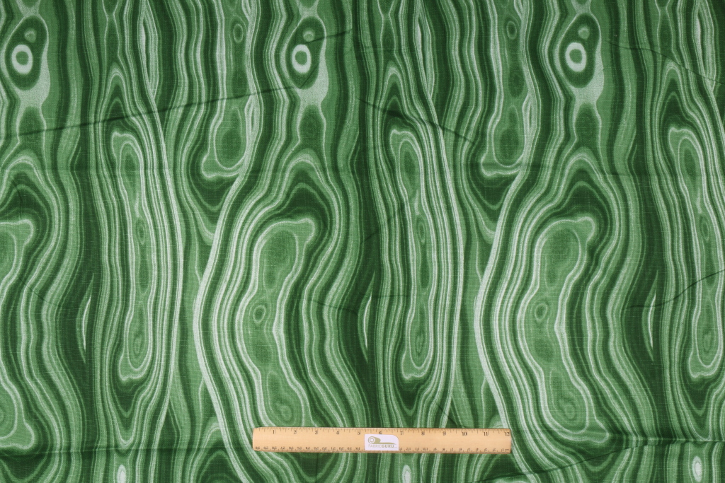 1.2 Yards Robert Allen Malakos Printed Cotton Drapery Fabric in Malachite