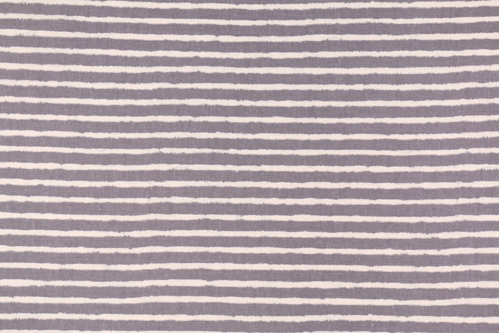11.2 Yards Braemore West Elm Painted Stripe Printed Cotton Drapery Fabric in Gravel/Ivory