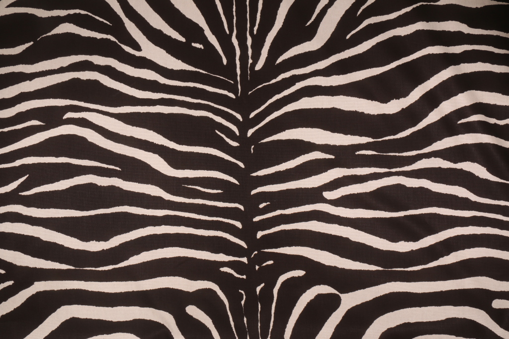 Michael Kors Animal Stripe Printed Cotton Linen Decorator Fabric In Java