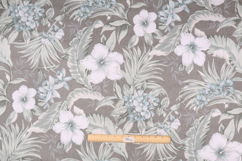 6 Yards Waverly Tropical Printed Cotton Drapery Fabric in Teal