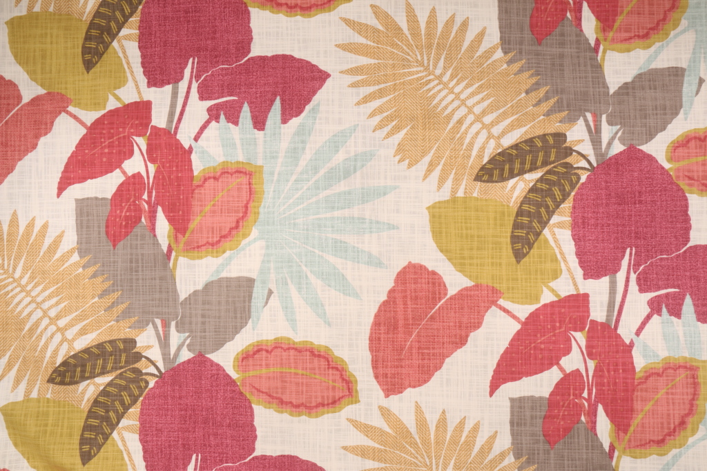 Kaufmann Costa Rica Printed Slubbed Cotton Drapery Fabric in Tigerlily