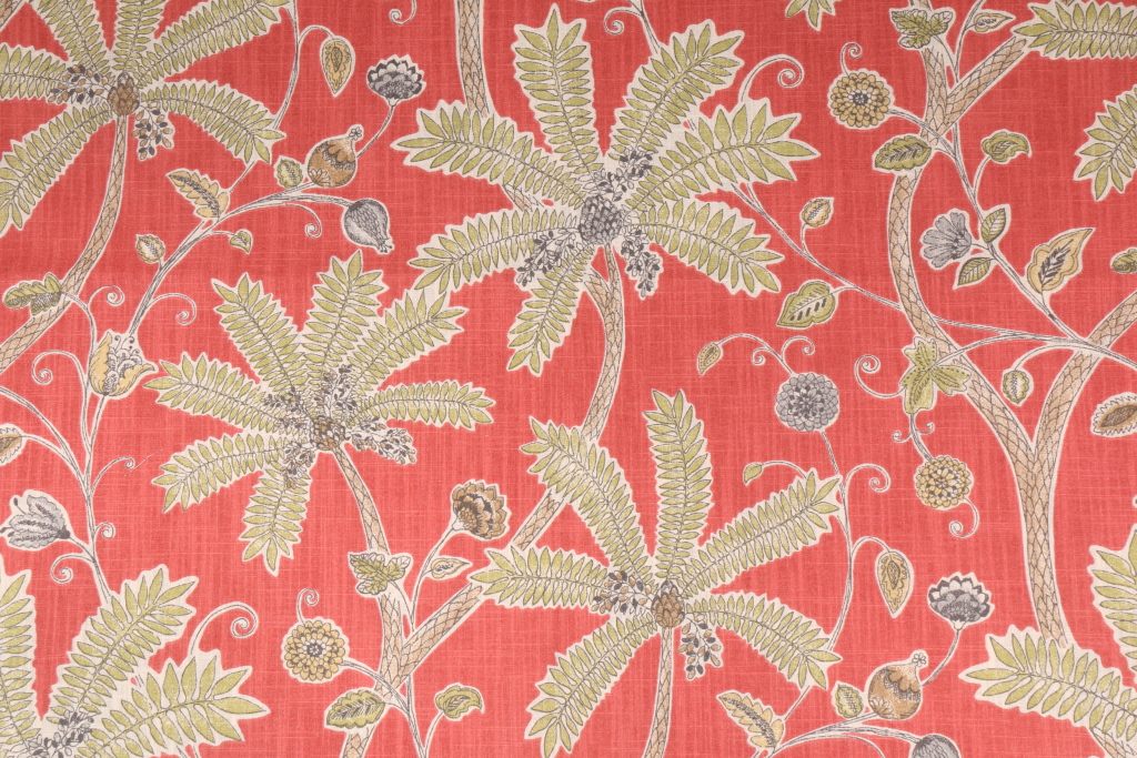 2 Yards Robert Allen Floral Printed Cotton Drapery Fabric