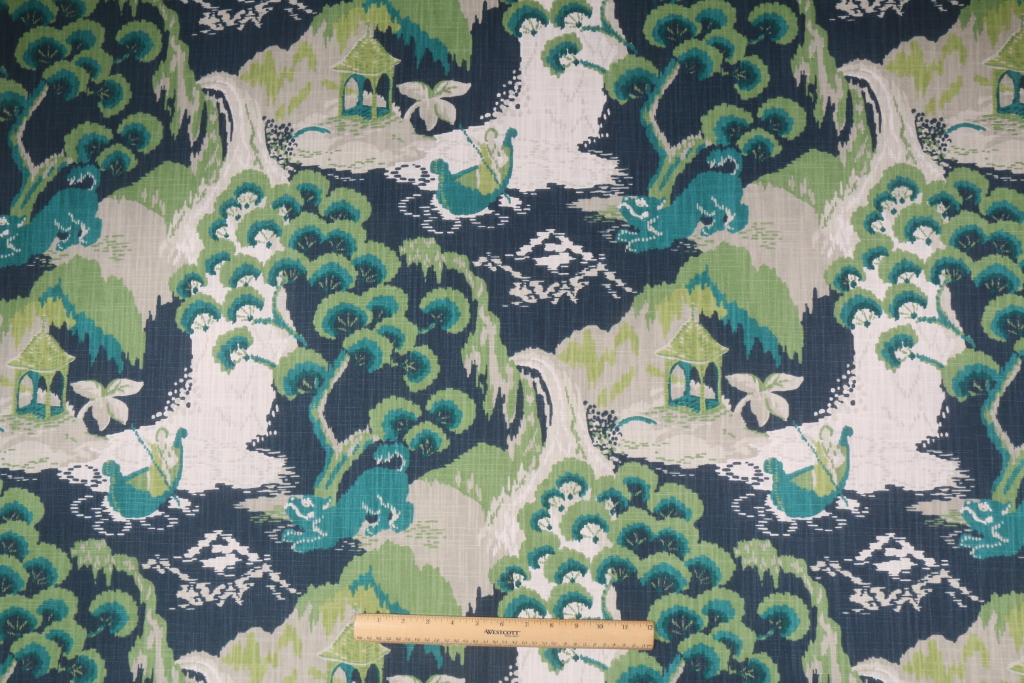 Robert Allen Madcap Cottage Road to Canton Printed Cotton Drapery