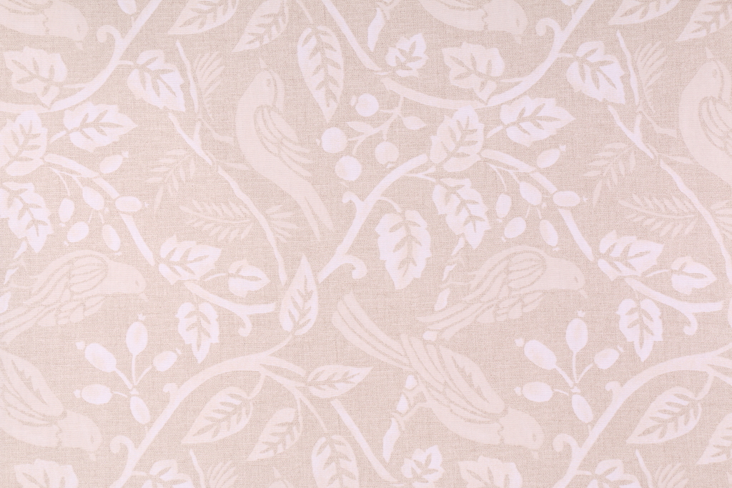 Birdseye Printed Cotton Drapery Fabric in Natural