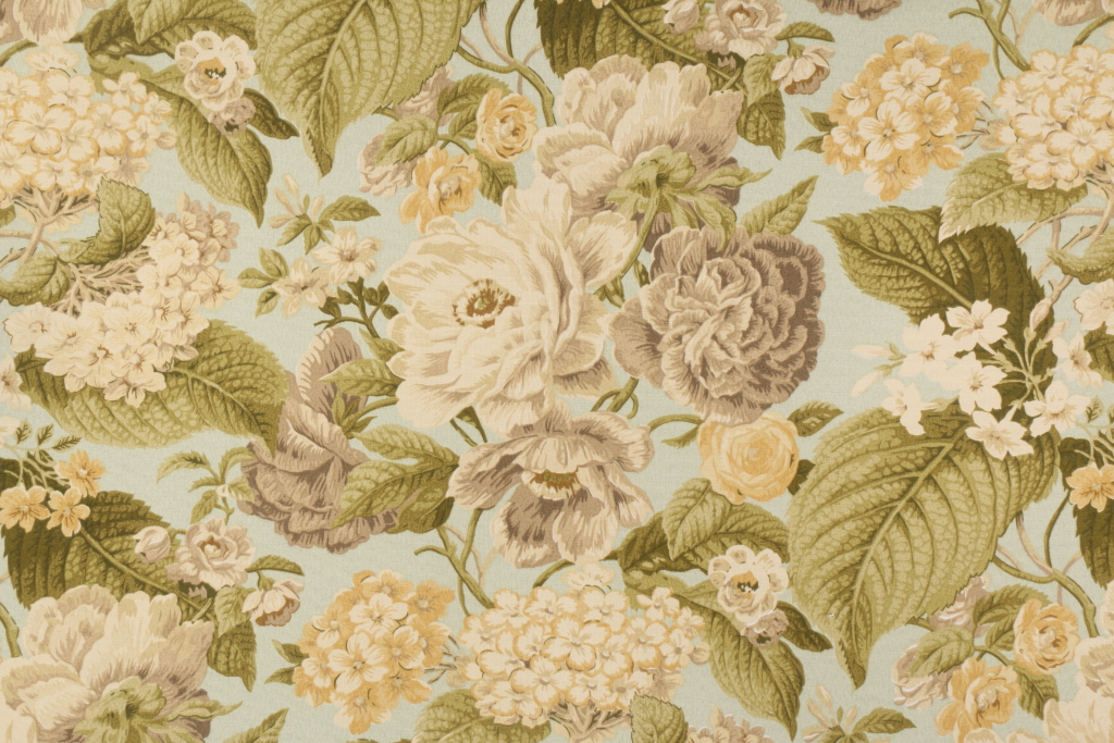 Waverly Garden Glory Printed Polyester Outdoor Fabric in Mist