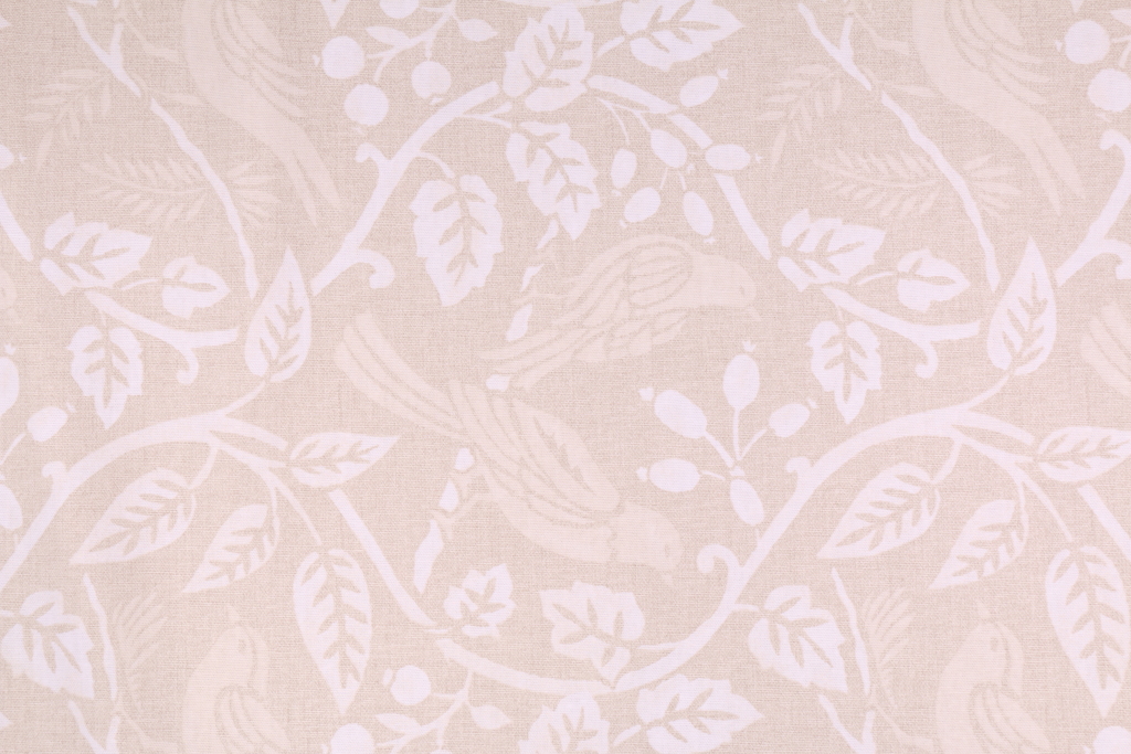 12 Yards Birdseye Printed Cotton Drapery Fabric in Natural