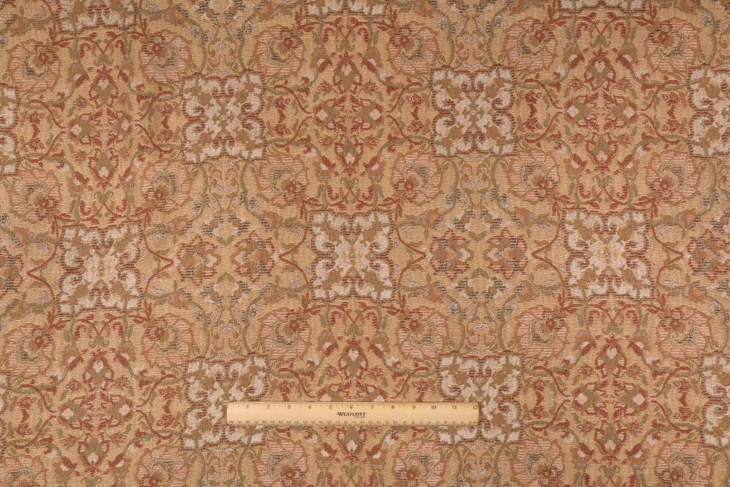 2.6 Yards Tapestry Upholstery Fabric in Gold