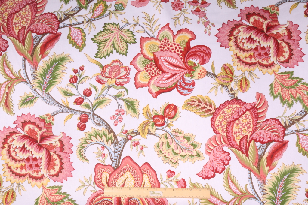 2.13 Yards Robert Allen Summerlin Printed Cotton Drapery Fabric in Multi