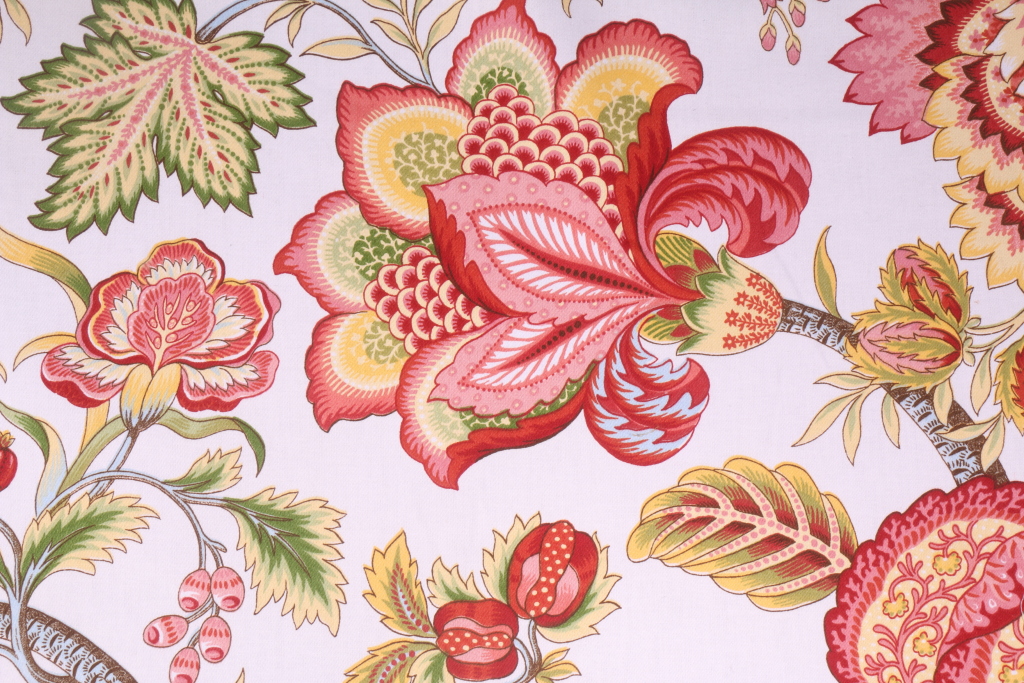 2.13 Yards Robert Allen Summerlin Printed Cotton Drapery Fabric in Multi