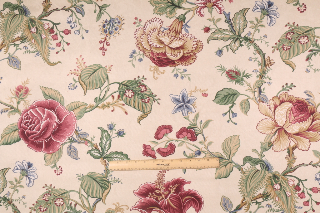 5 Yards Waverly Montague Printed Cotton Jacquard Drapery Fabric in