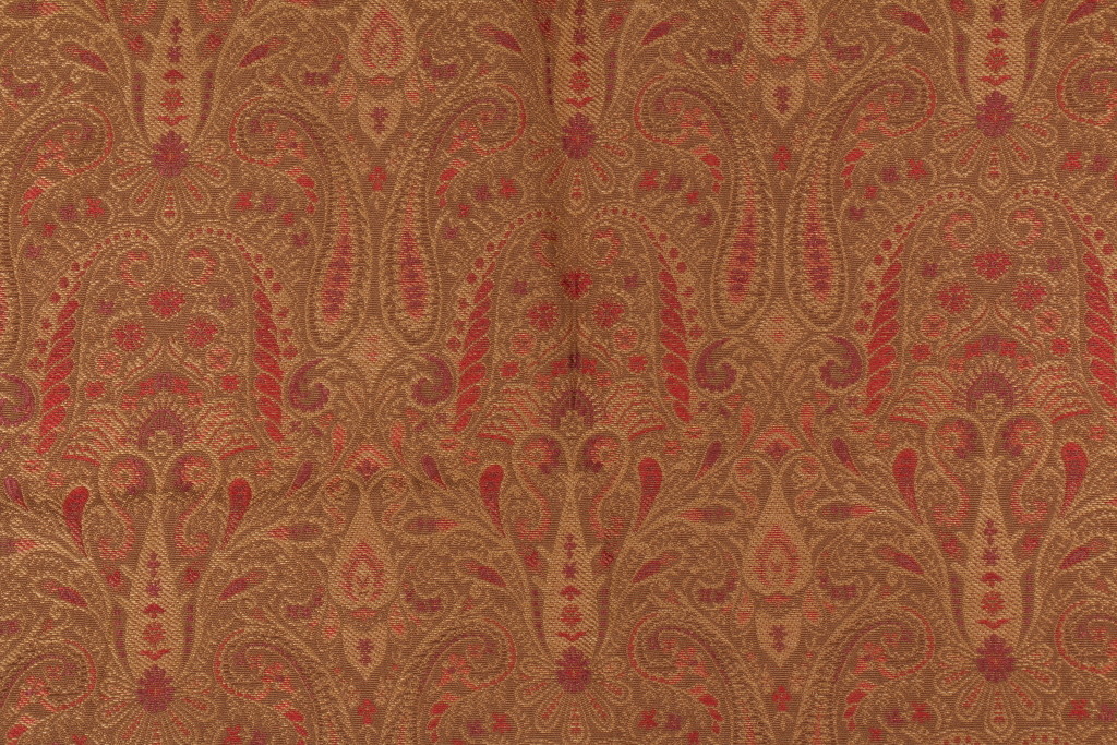 1 Yard Tapestry Upholstery Fabric in Gold/Wine