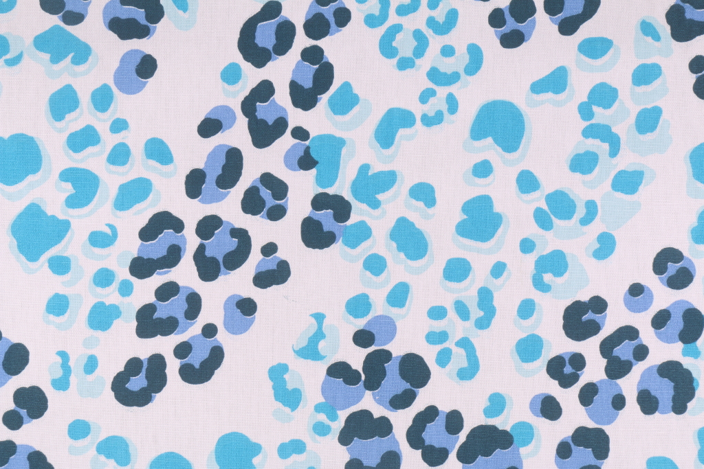 11 Yards Animal Printed Cotton Drapery Fabric Blue/Teal Drapery