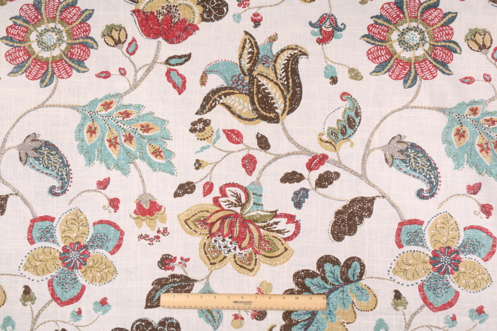9.7 Yards Robert Allen Spring Mix Printed Linen Blend Drapery Fabric in
