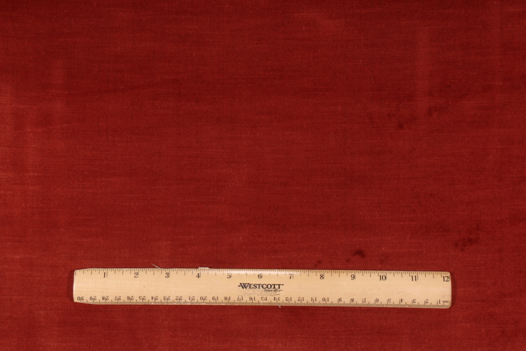 13.5 Yards Italian Made Cotton Linen Velvet Upholstery Fabric in Henna