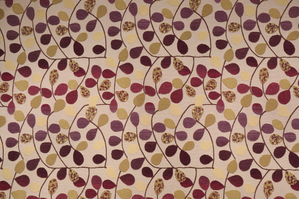 3 yards Richloom Bayberry Chenille Tapestry Upholstery Fabric in Mulberry