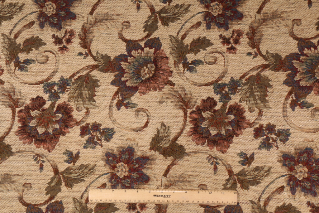 Patron Chenille Tapestry Upholstery Fabric in Gem