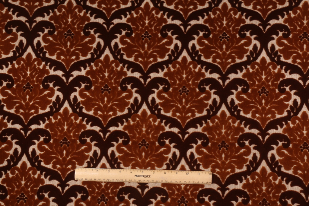 Robert Allen Velvet Hidcote Belgian Velvet Upholstery Fabric in Umber