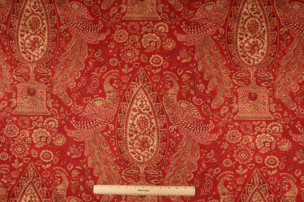 Waverly Jewel Tower Printed Cotton Drapery Fabric in Masala