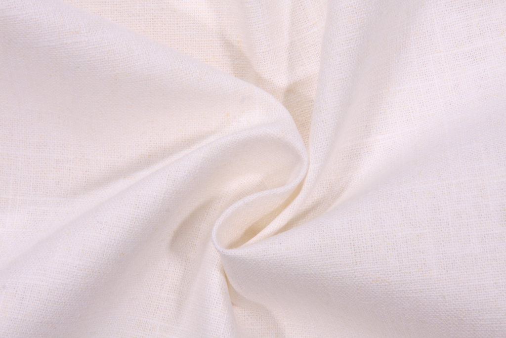 Robert Allen Linen Slub Drapery Fabric in White
