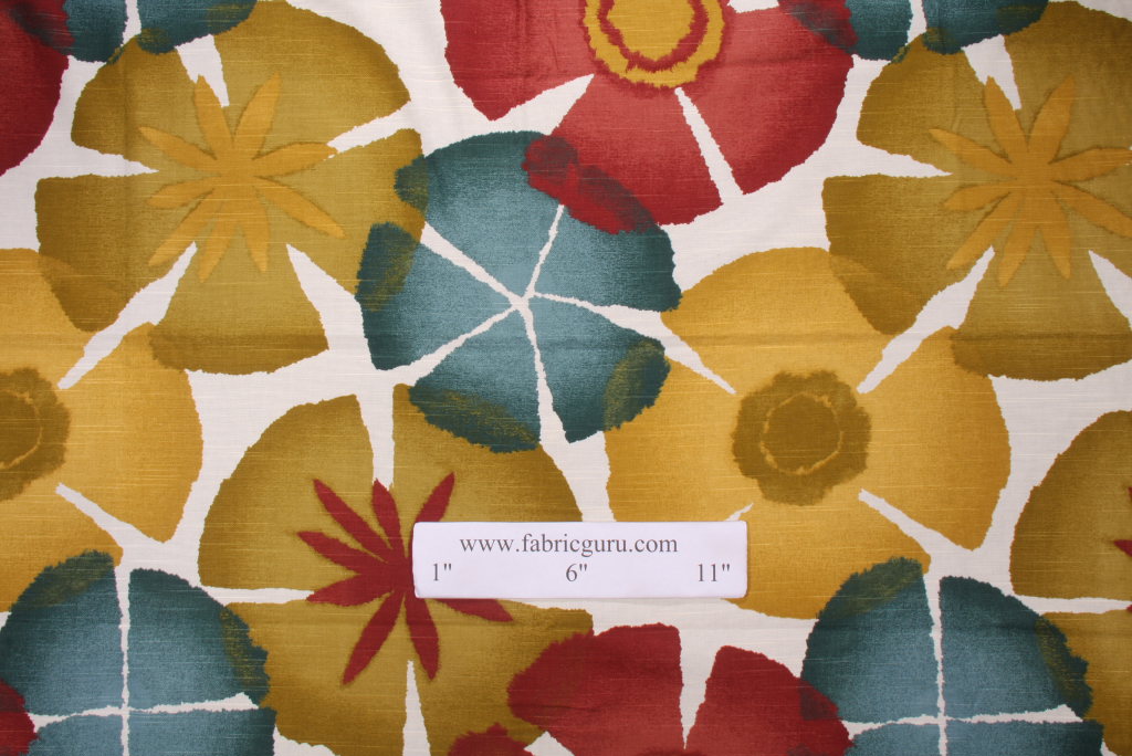 Robert Allen Pure Petals Drapery Fabric in Pomegranate