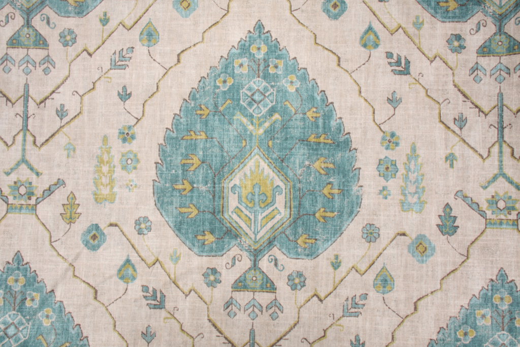 Richloom Platinum Collection Aubusson Printed Linen Drapery Fabric in