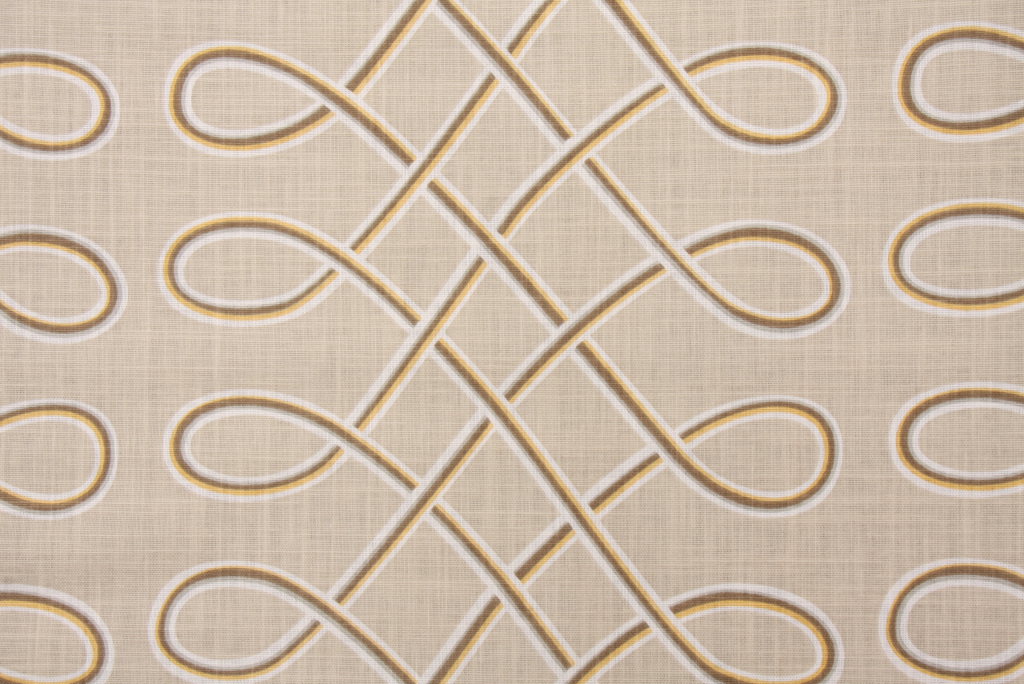 Robert Allen Multi Loop Printed Cotton Drapery Fabric in Twine