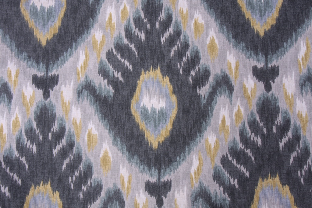 Robert Allen Bold Ikat Printed Cotton Decorator Fabric in Mineral