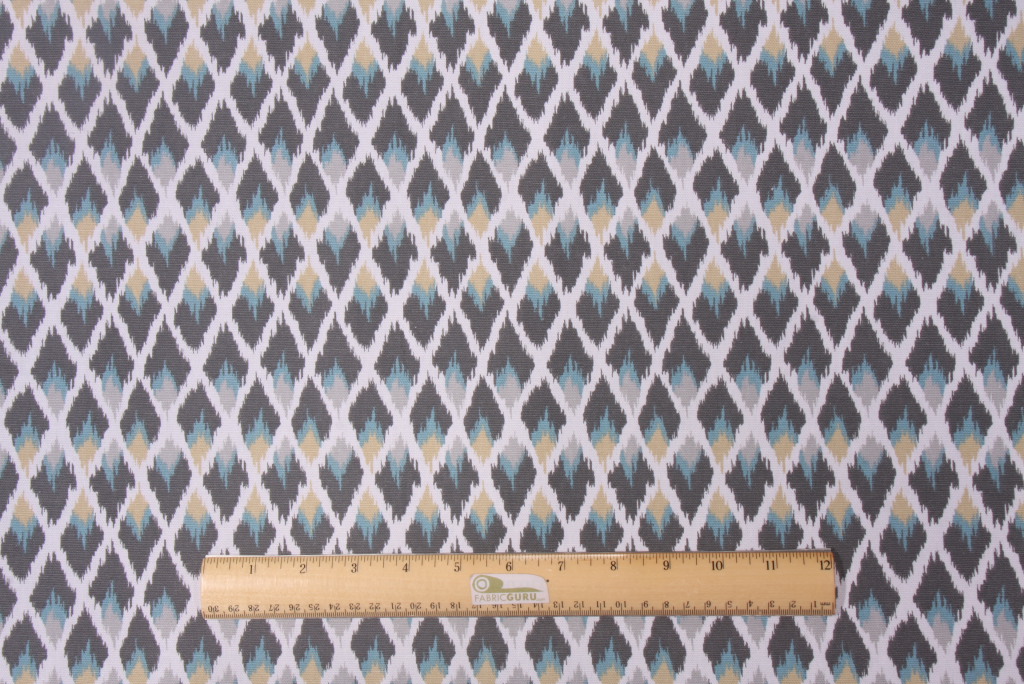 Robert Allen Posh Ikat Crypton Printed Cotton Decorator Fabric in Rain