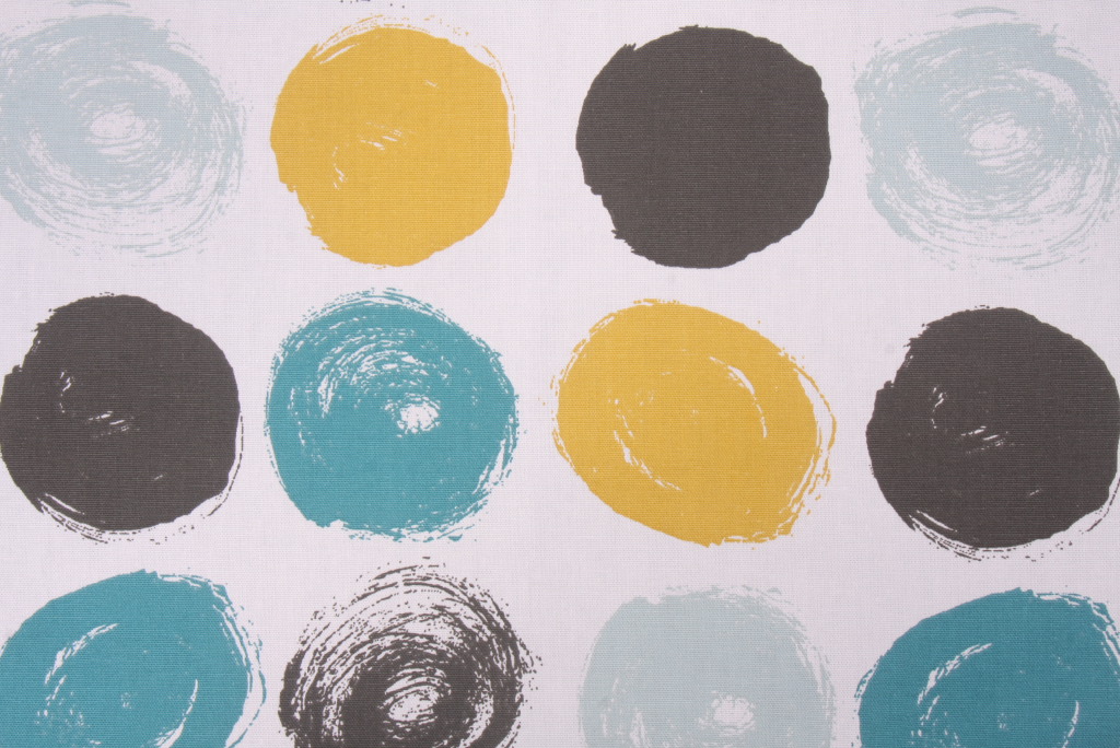 Robert Allen Brushed Dot Printed Cotton Drapery Fabric in Peacock