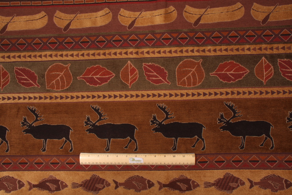 Fabric by the Yard Lodge Chenille Tapestry Upholstery Fabric in Bark