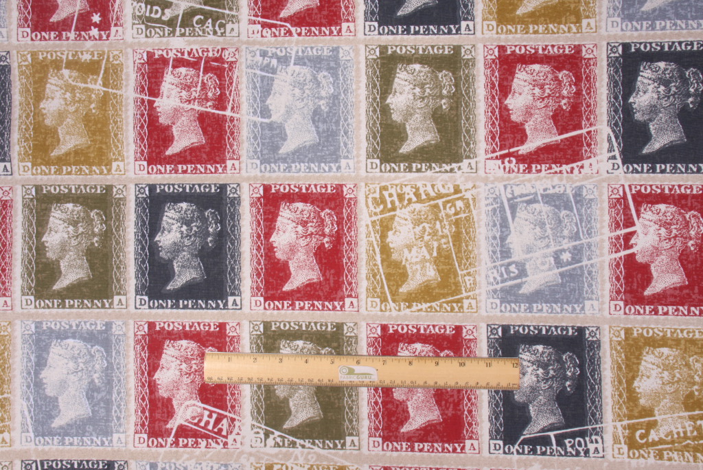 Richloom Stamps Printed Cotton Drapery Fabric in Victor