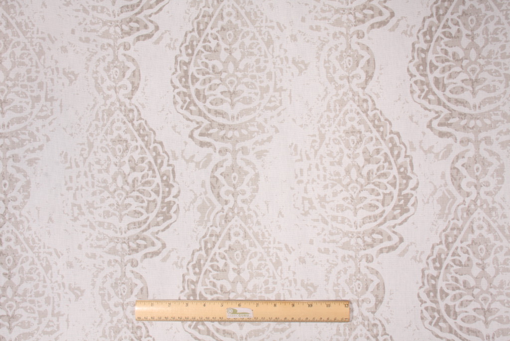 Premier Prints Manchester Printed Cotton Drapery Fabric in Ecru