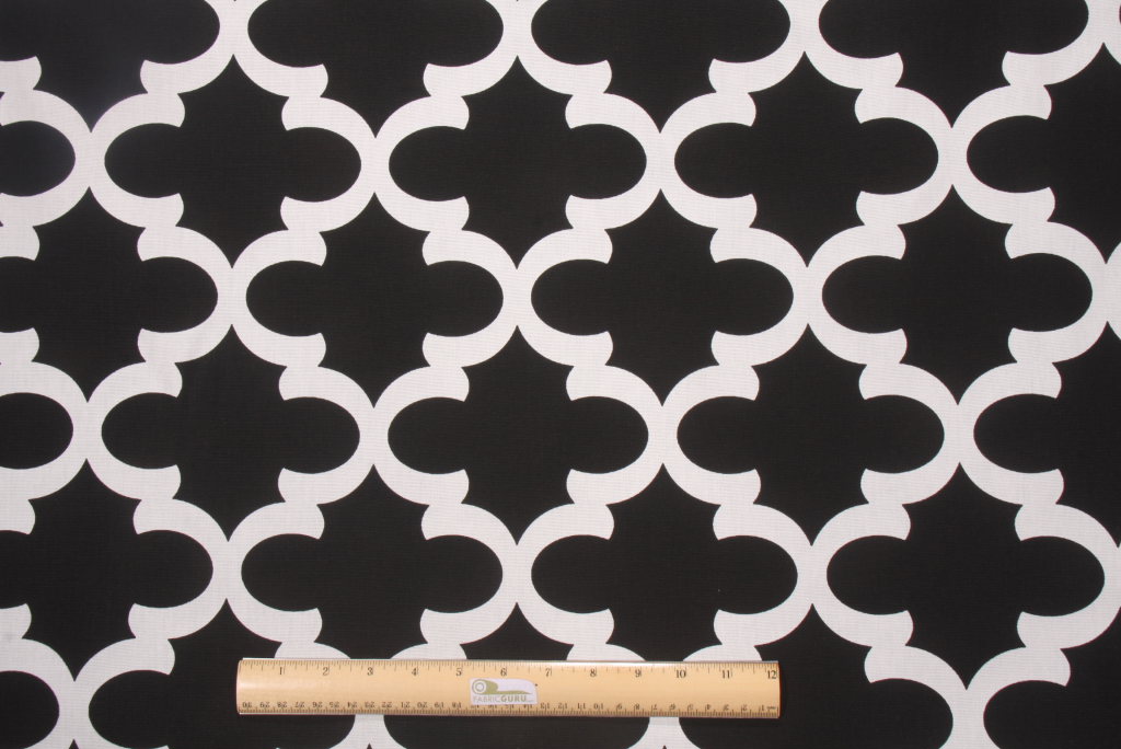 Premier Prints Fynn Printed Cotton Drapery Fabric in Black & White
