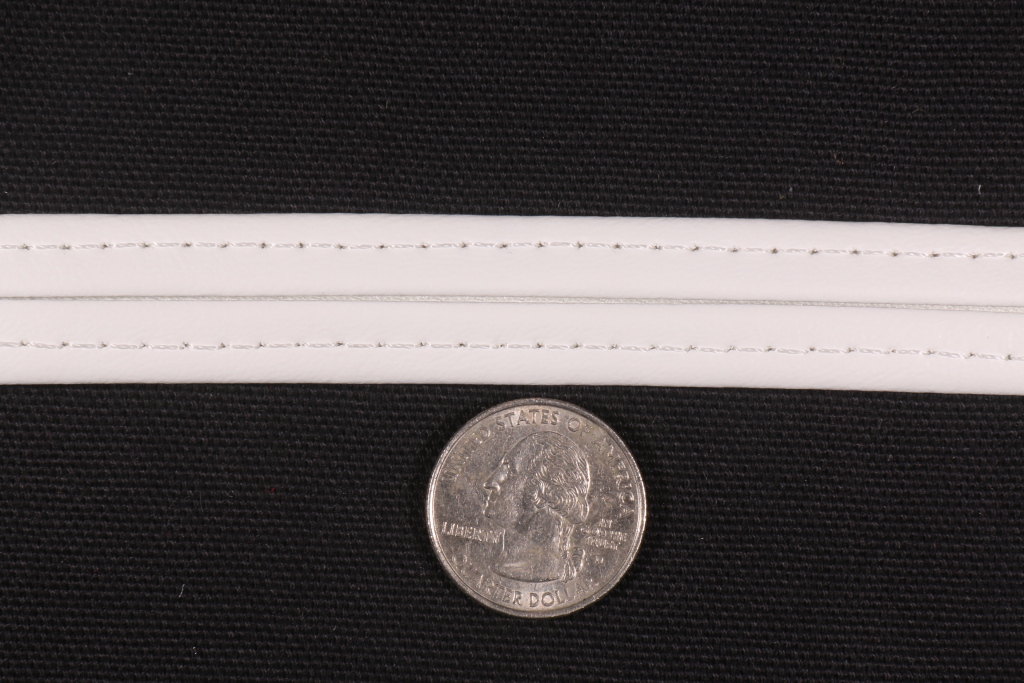 White Marine Vinyl 3/4 inch Hidem Gimp Upholstery Trim