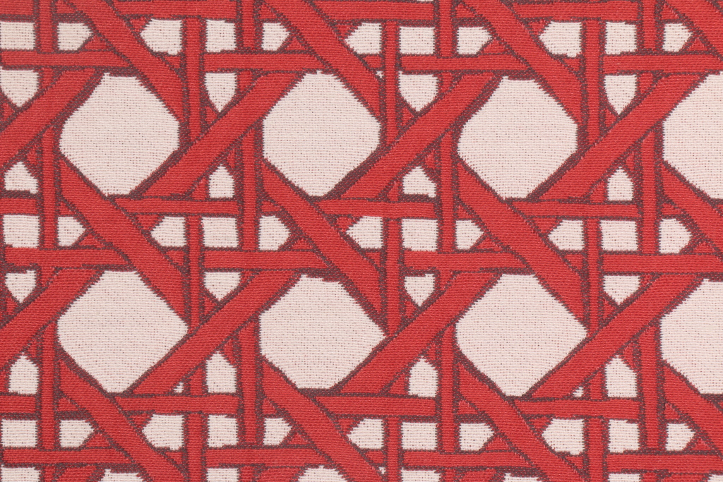 Robert Allen Fresh Cane BK Upholstery Fabric in Coral