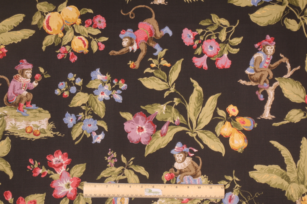 Fabric by the Yard Kaufmann Cheeky Monkey Printed Cotton Drapery