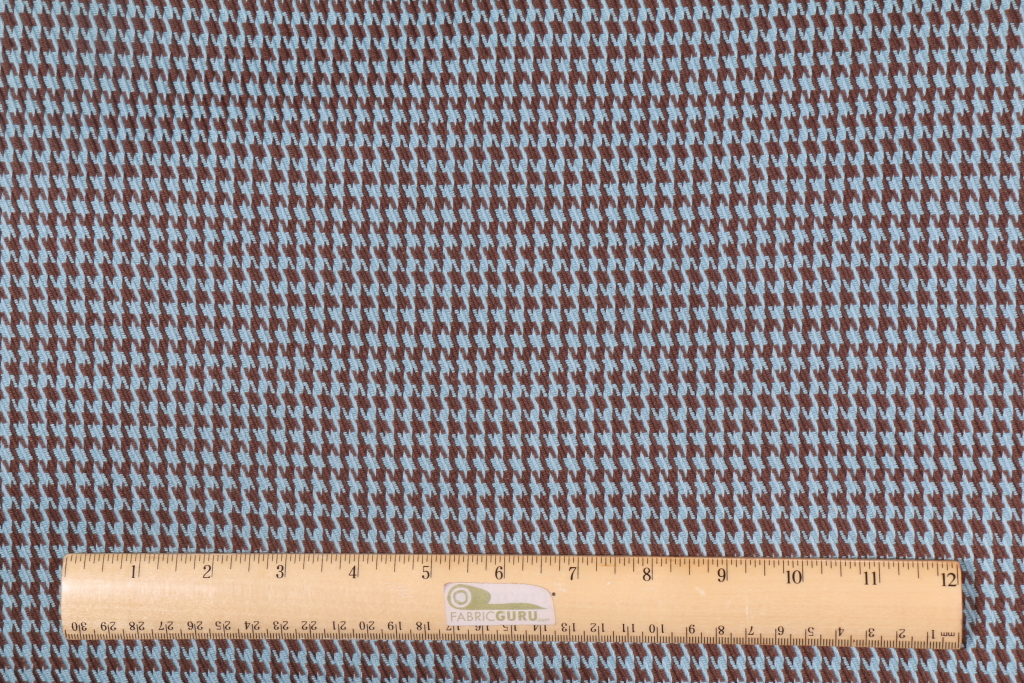 4.3 Yards Houndstooth Upholstery Fabric in Java Blue
