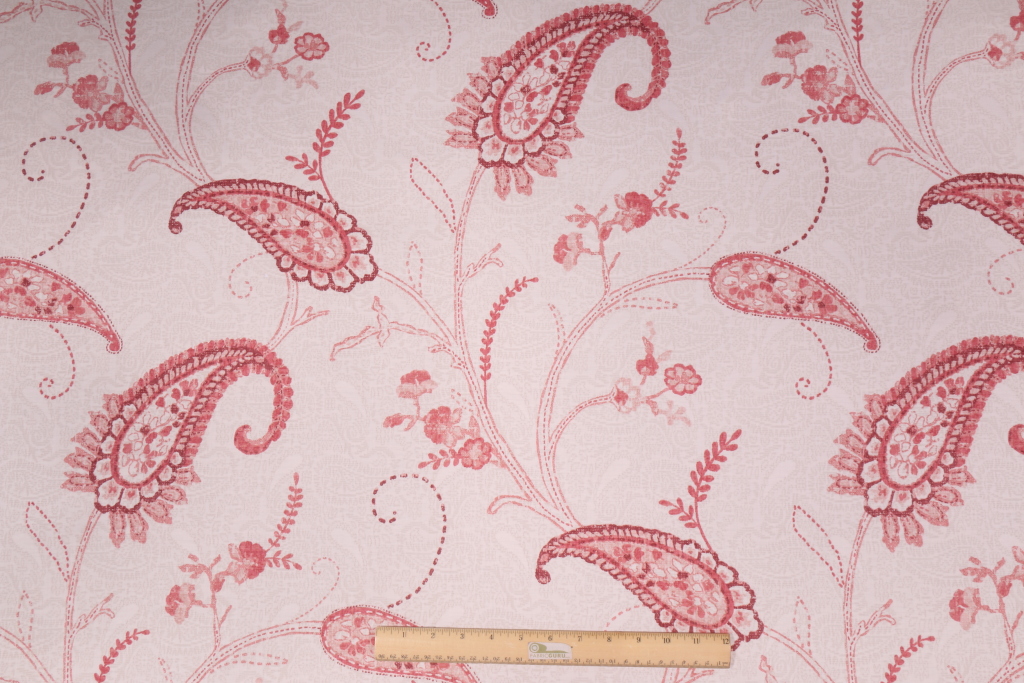 Richloom Nancette Printed Cotton Matelasse Drapery Fabric in Poppy