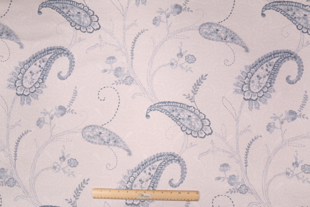 Richloom Nancette Printed Cotton Matelasse Drapery Fabric in Marine