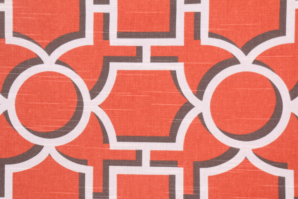 3 Yards Robert Allen Vreeland Printed Cotton Drapery Fabric in Persimmon